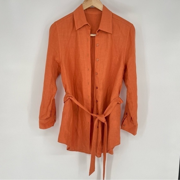 Andie The Corvo Button Up Linen Auburn Size S NWT - Picture 2 of 15